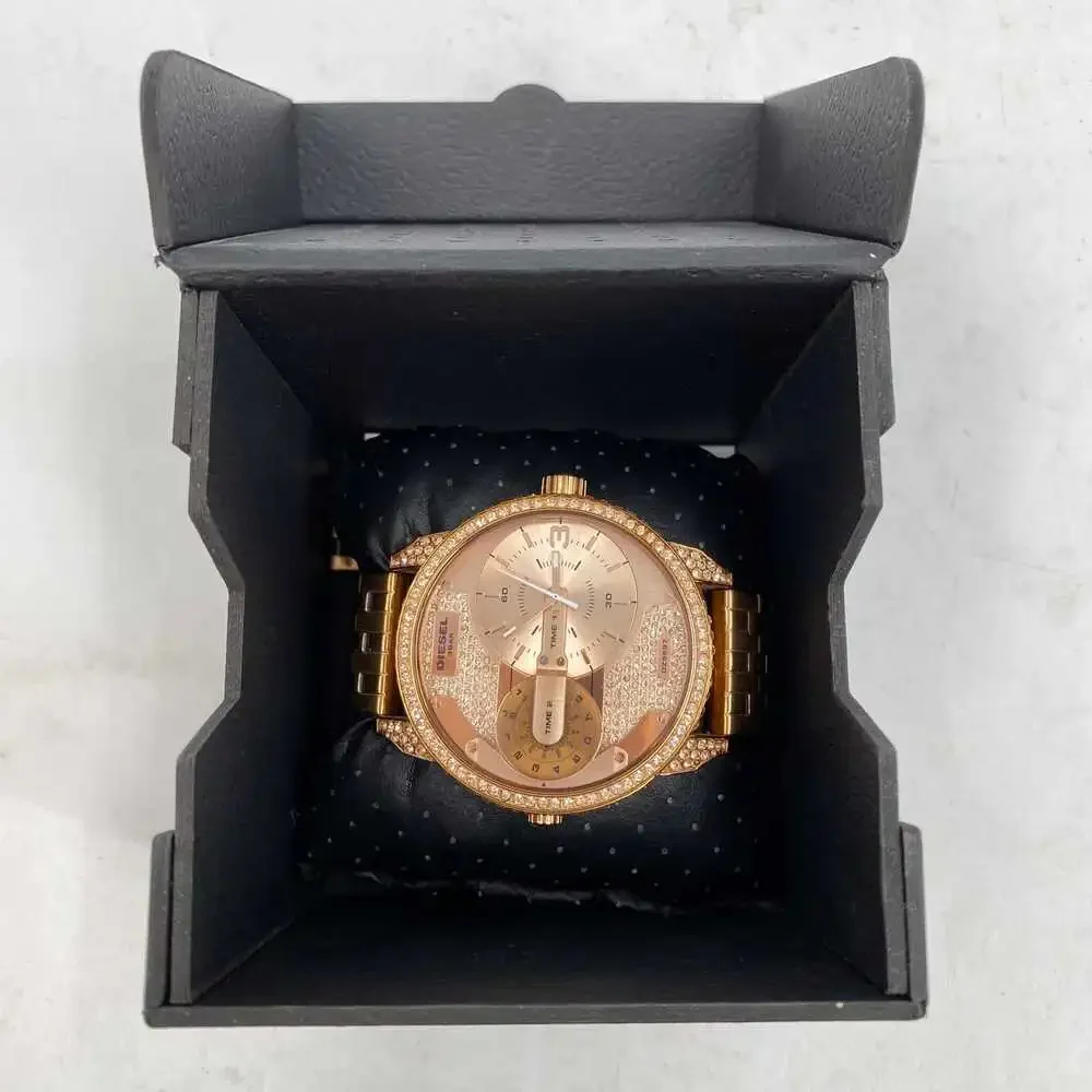 Diesel Rose Gold 3Bar Mini Daddy Jeweled Watch | OS Regular